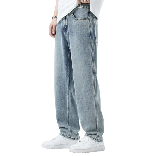 DOSLAVIDA Mens Baggy Jeans Loose Fit Ripped Distressed Jean Relaxed Skateboard Denim Pants with Holes