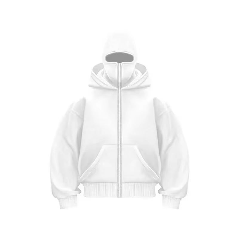 Men and Women Balaclava Y2K Gothic Harajuku Winter New Item Double Hooded Sweatshirt Men'S Hooded Mask Zipper Sportswear